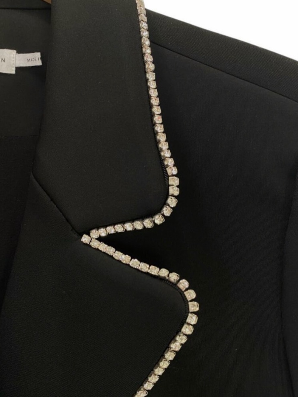 Good American Scuba Crystal Embellished Double Breasted Scuba Blazer Sz M - Picture 12 of 15